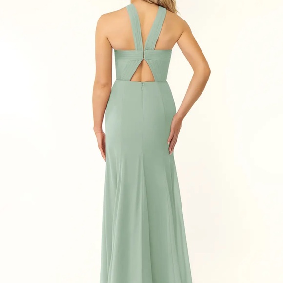 Azazie Rue Dusty Sage Dress - Picture 2 of 6